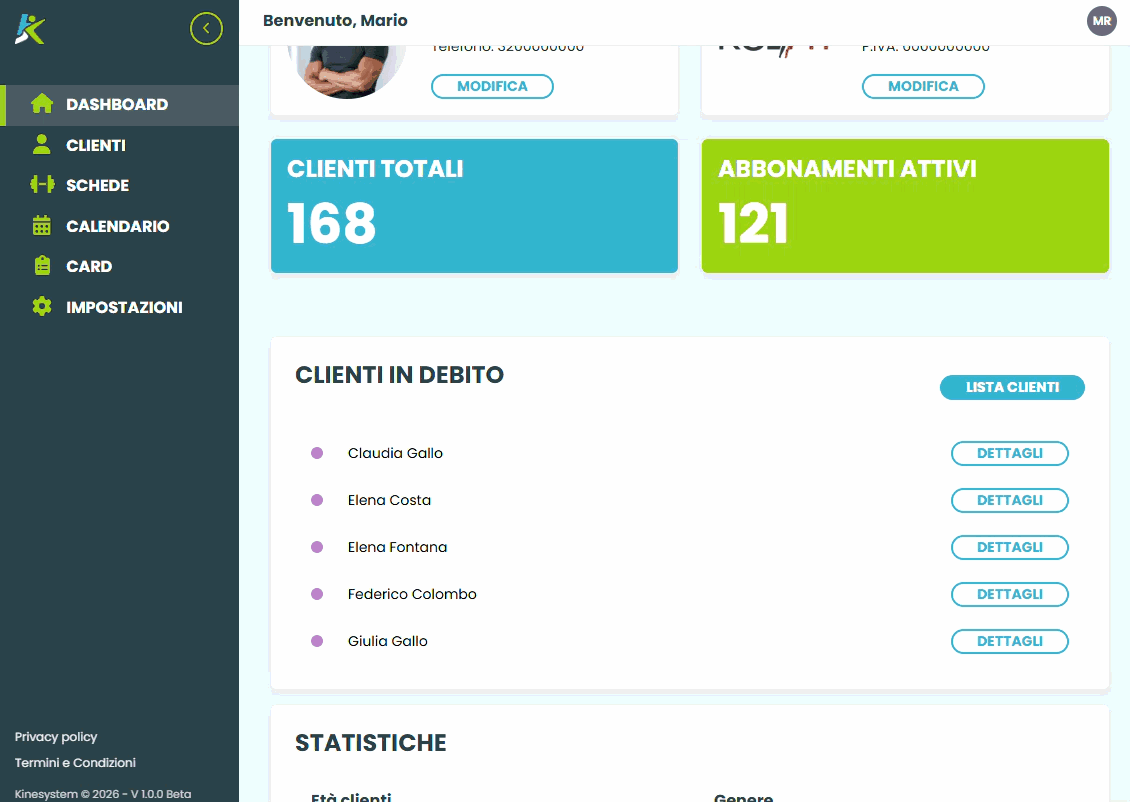 Gestione cliente Kinesystem